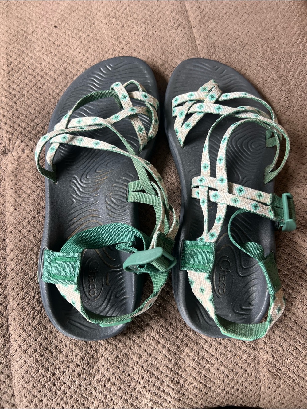 Chaco Women's Green Patterned Strappy Sandals